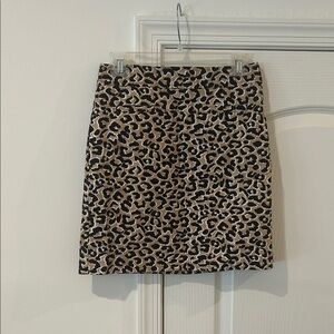 Talbots Leopard Print Mini Skirt - Brown and Black
